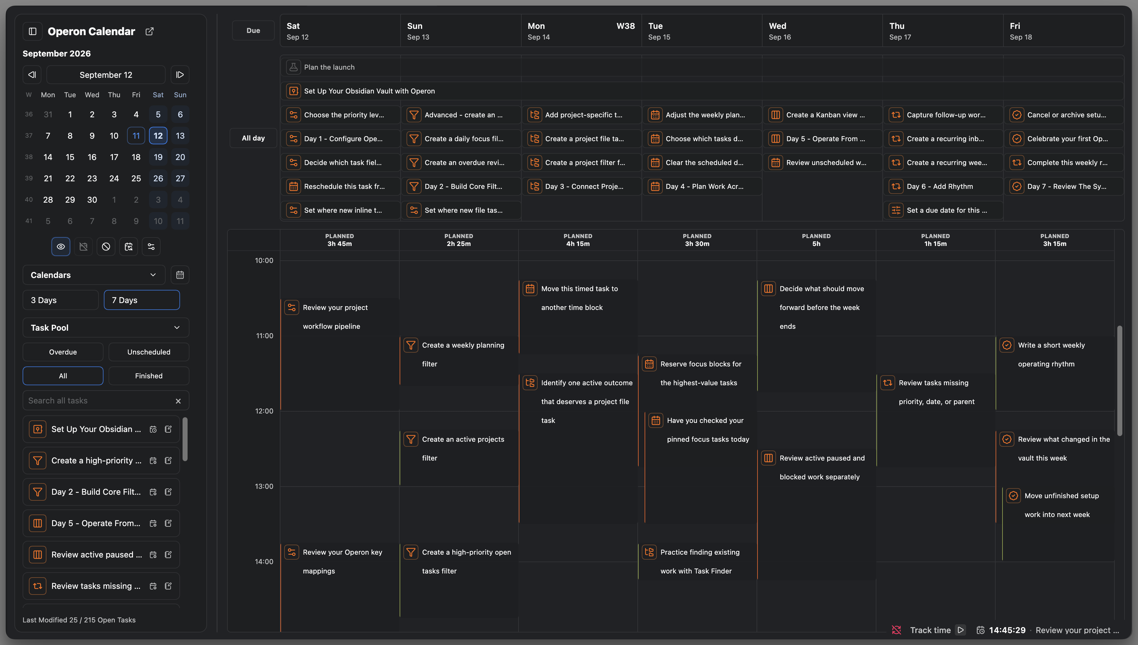 MEDIA-DOCS-028-1 - The Operon Calendar with all-day items and timed blocks across a week